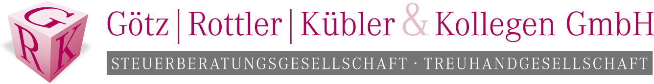 Logo: Götz | Rottler | Kübler & Kollegen GmbH Steuerberatungsgesellschaft • Treuhandgesellschaft, Steuerberater Donaueschingen